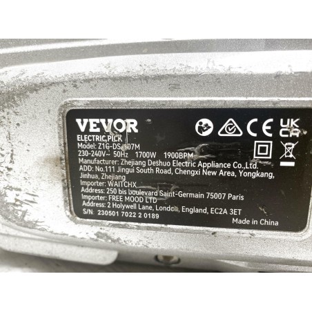 Młot wyburzeniowy Vevor 60 J 3500 W 1900 BPM